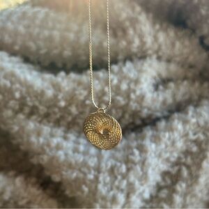 Gold Tone Infinity Spiral Necklace